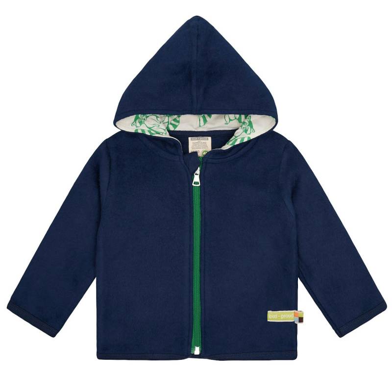 Kuschelige Jacke Baumwoll-Fleece marine 74/80