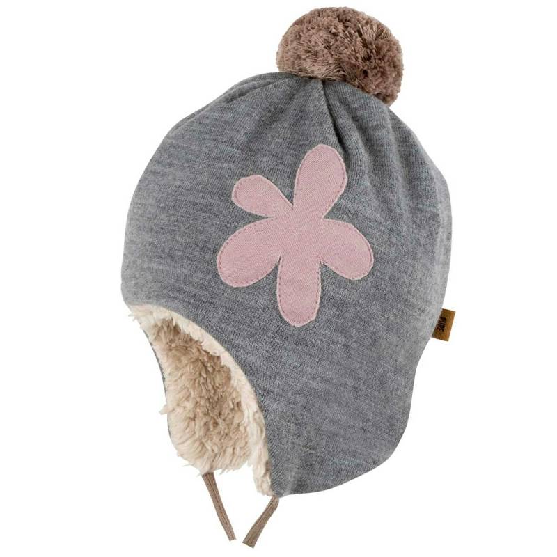 Kuschelige Plüsch Woll Mütze silbergrau 47