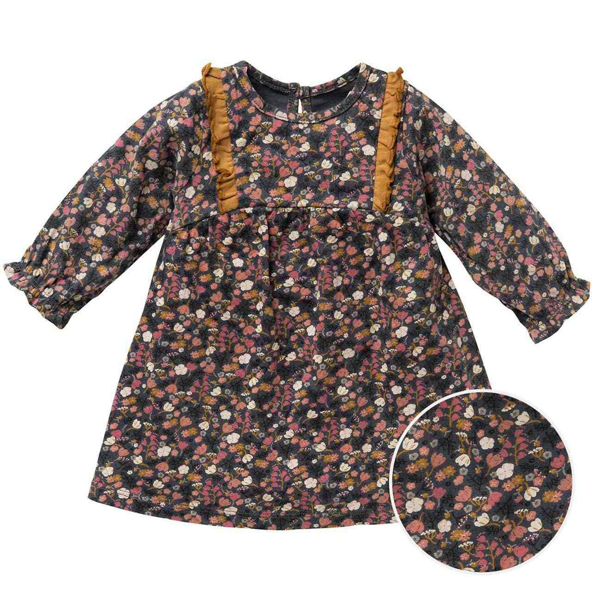 Kuschliges Langarmkleid Winterblumen 74/80