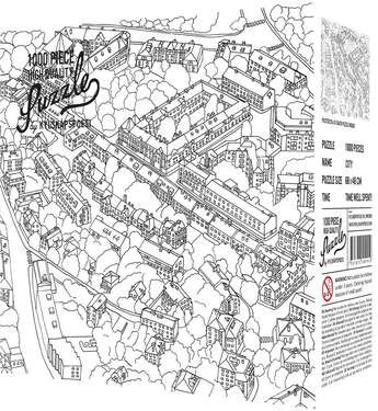 Kylskapspoesi Puzzle High Quality City Sketch, 1000 Teile