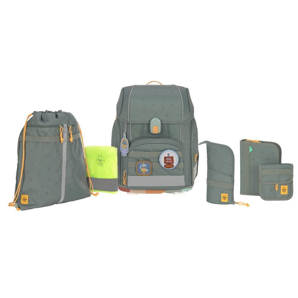 LÄSSIG Schulranzen Set 7-teilig Boxy Unique Letters green