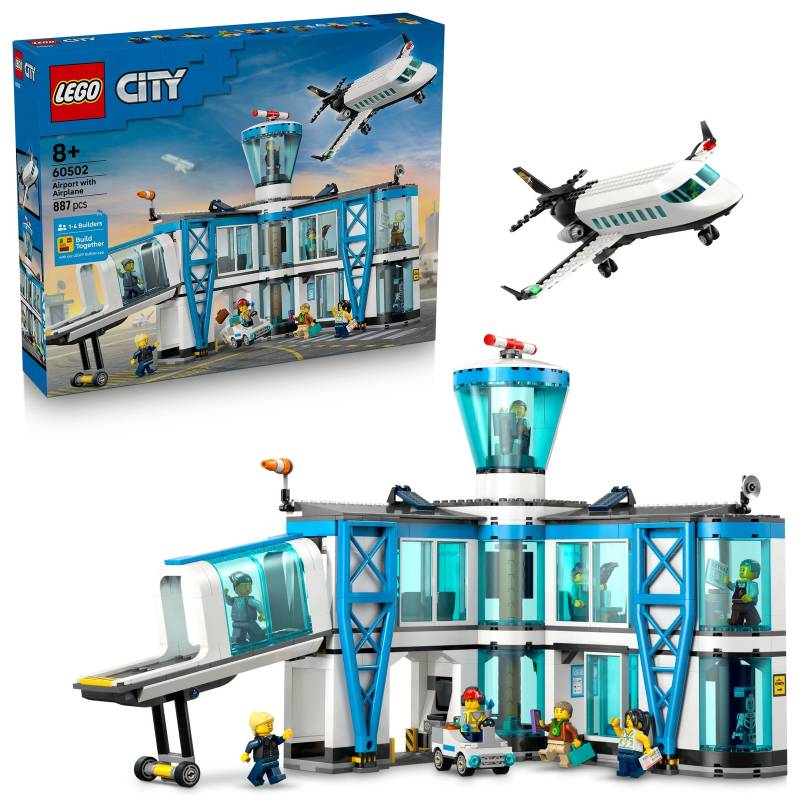 LEGO City Airport with Airplane Toy Model Airport Set 60502 LEGO City Airport with Airplane Toy Model Airport Set 60502