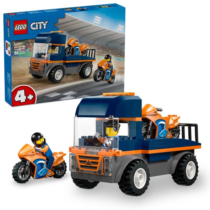 LEGO City Motorcycle Transporter Toy and 2 Minifigures 60491 LEGO City Motorcycle Transporter Toy and 2 Minifigures 60491