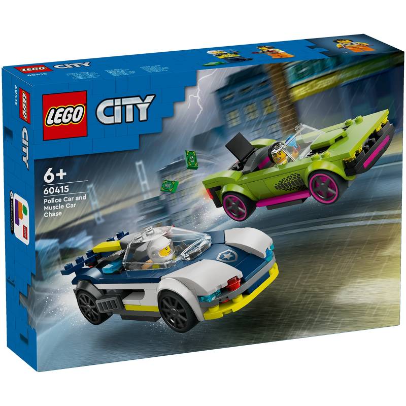 LEGO City Police Car and Muscle Car Chase Building Toy 60415 LEGO City Police Car and Muscle Car Chase Building Toy 60415