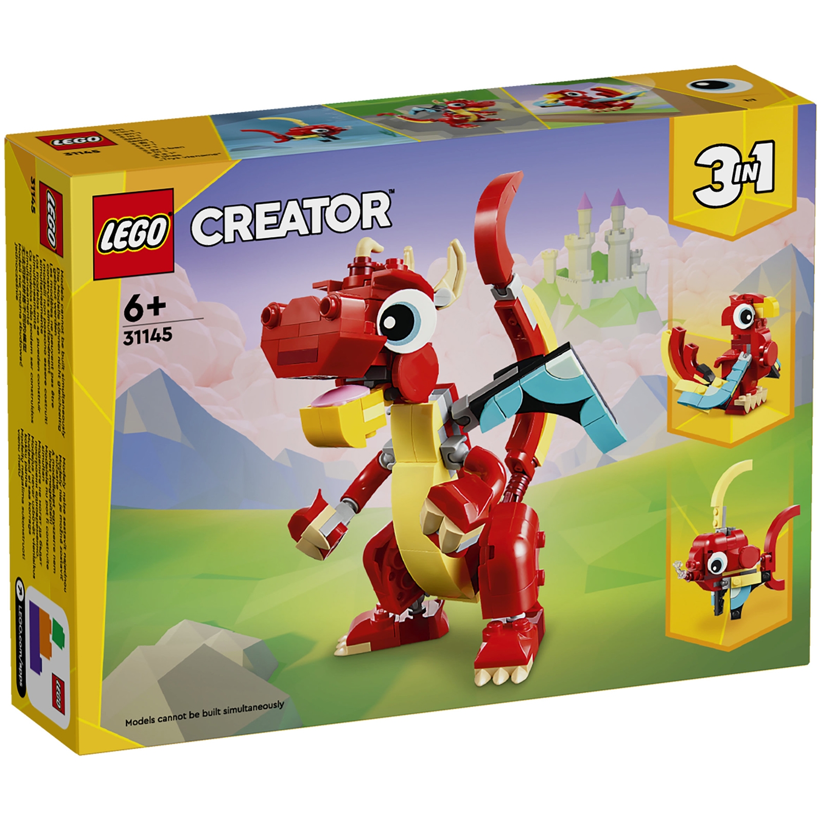 LEGO Creator 3in1 Red Dragon Toy with Animal Figures 31145