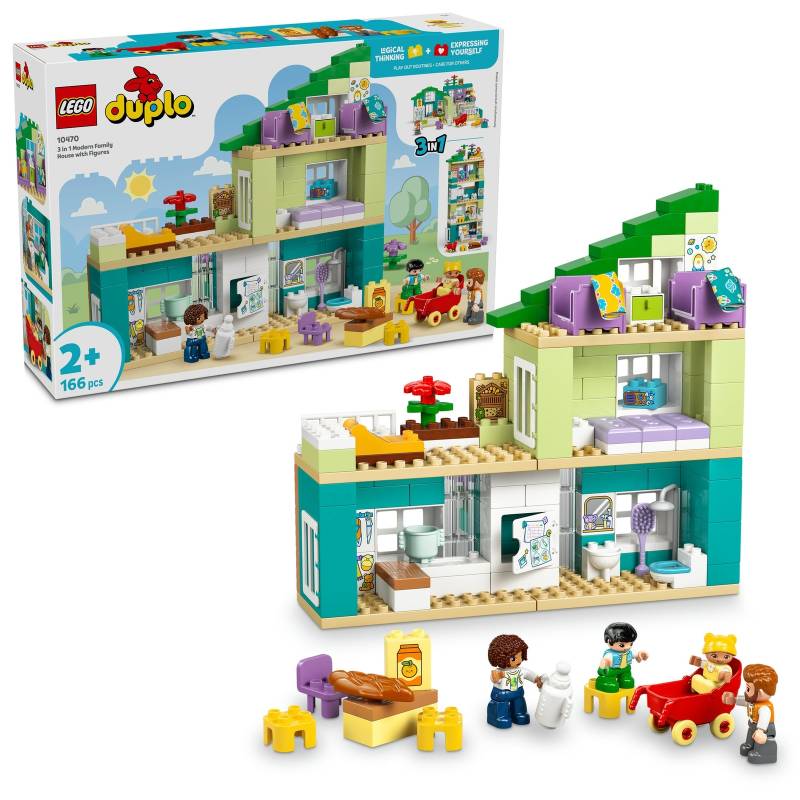 LEGO DUPLO 3 in 1 Modern Family House with Figures Toy 10470