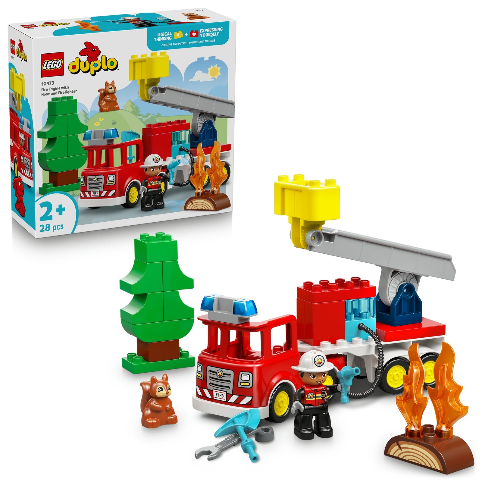 LEGO DUPLO Fire Engine with Hose and Firefighter Toy 10473 LEGO DUPLO Fire Engine with Hose and Firefighter Toy 10473