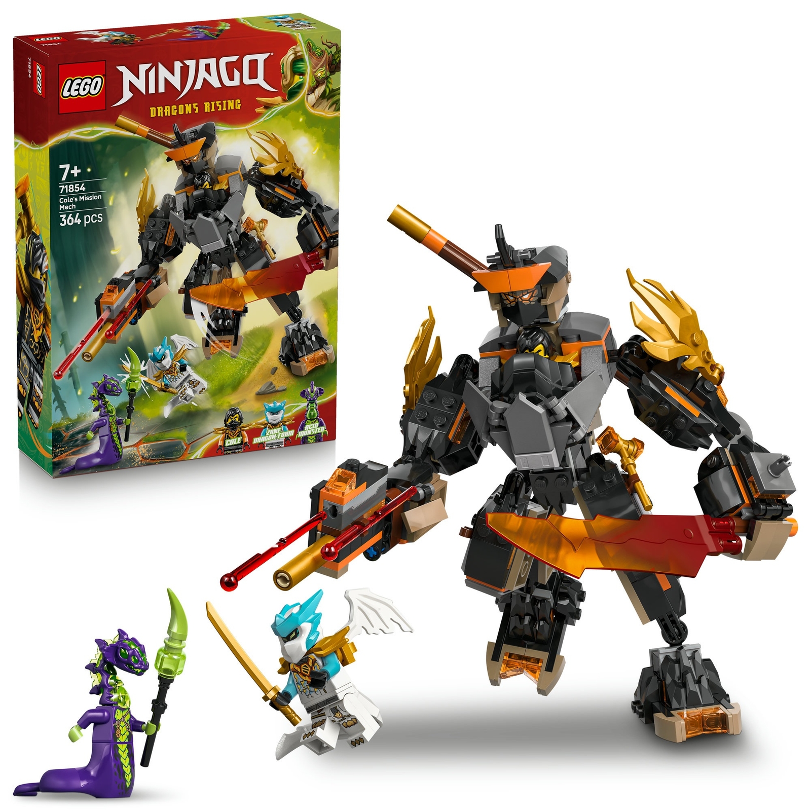 LEGO NINJAGO Cole’s Mission Mech & Dragon Zane Toy 71854 LEGO NINJAGO Cole’s Mission Mech & Dragon Zane Toy 71854
