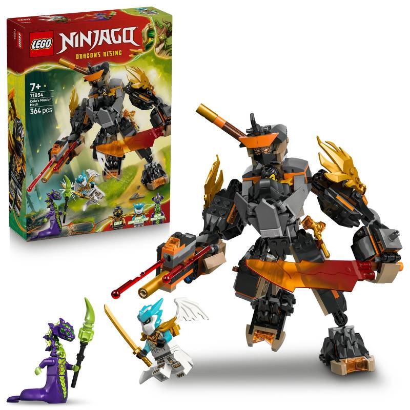 LEGO NINJAGO Cole’s Mission Mech & Dragon Zane Toy 71854