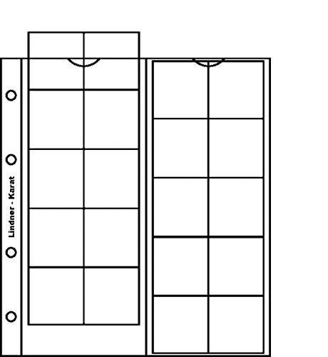LINDNER Das Original Karat-Münzblätter 20 Münzen bis 38 mm Ø, inkl. Zwischenblatt rot, 5er- Packung von LINDNER Das Original