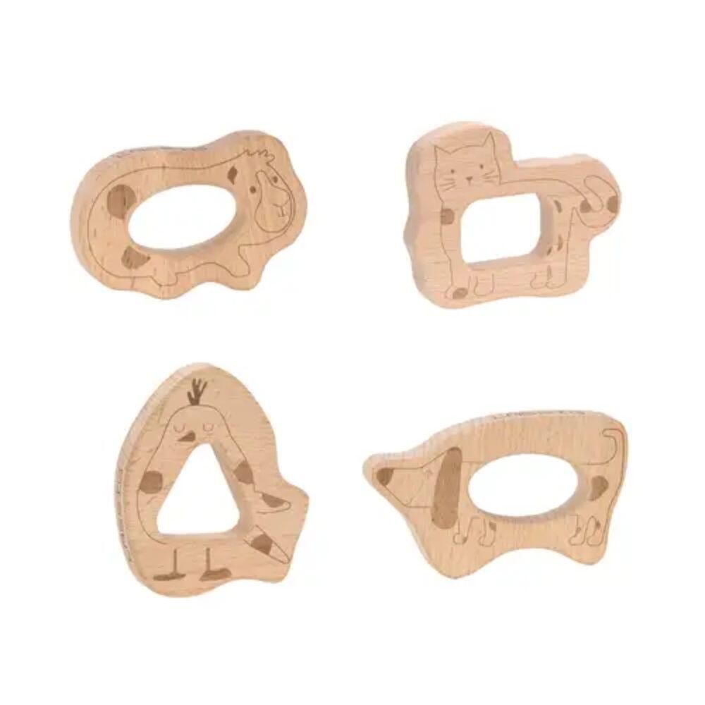 Lässig - Beißring Holz 4-teilig, Little Mateys Lässig - Beißring Holz 4-teilig, Little Mateys