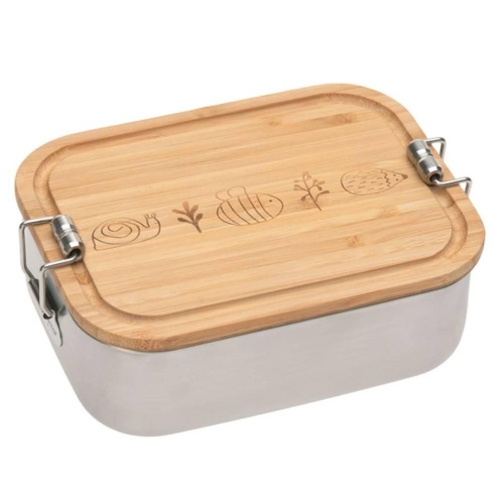 Lässig - Brotdose Edelstahl Bambusdeckel