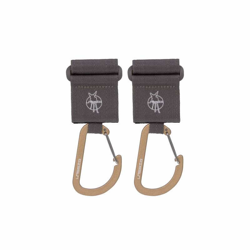 Lässig - Kinderwagenhaken 2er Set - Karabiner, Anthrazit (A)