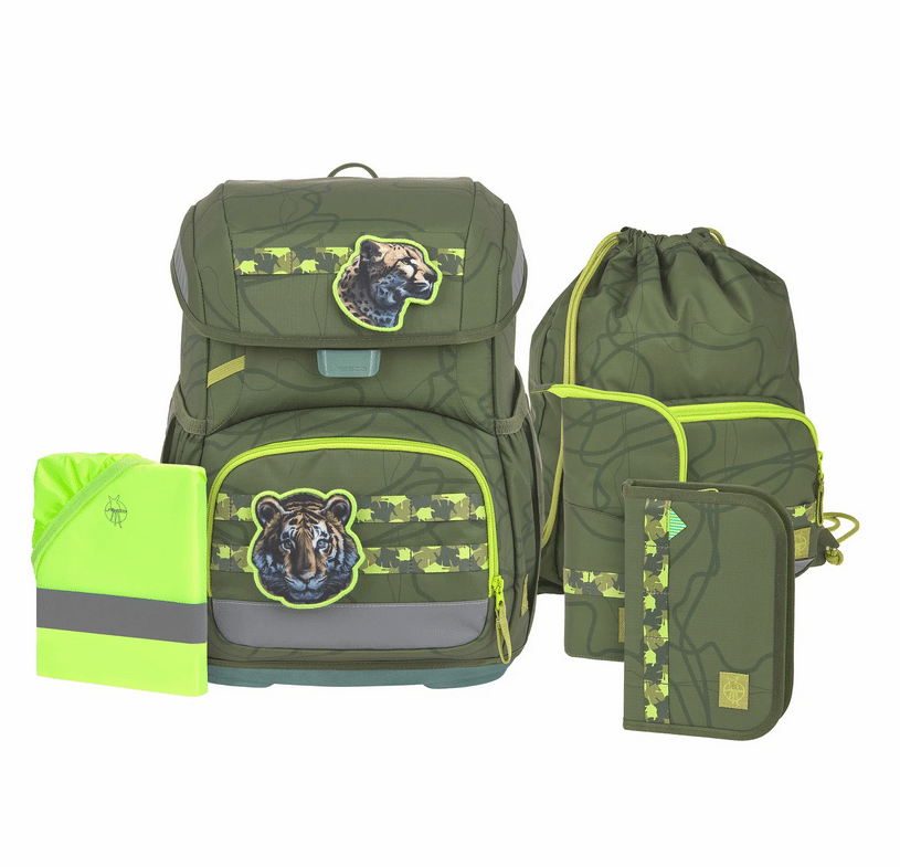 Lässig - LÄSSIG Schulranzen Set 7-teilig Light Unique Dschungel grau Lässig - LÄSSIG Schulranzen Set 7-teilig Light Unique Dschungel grau