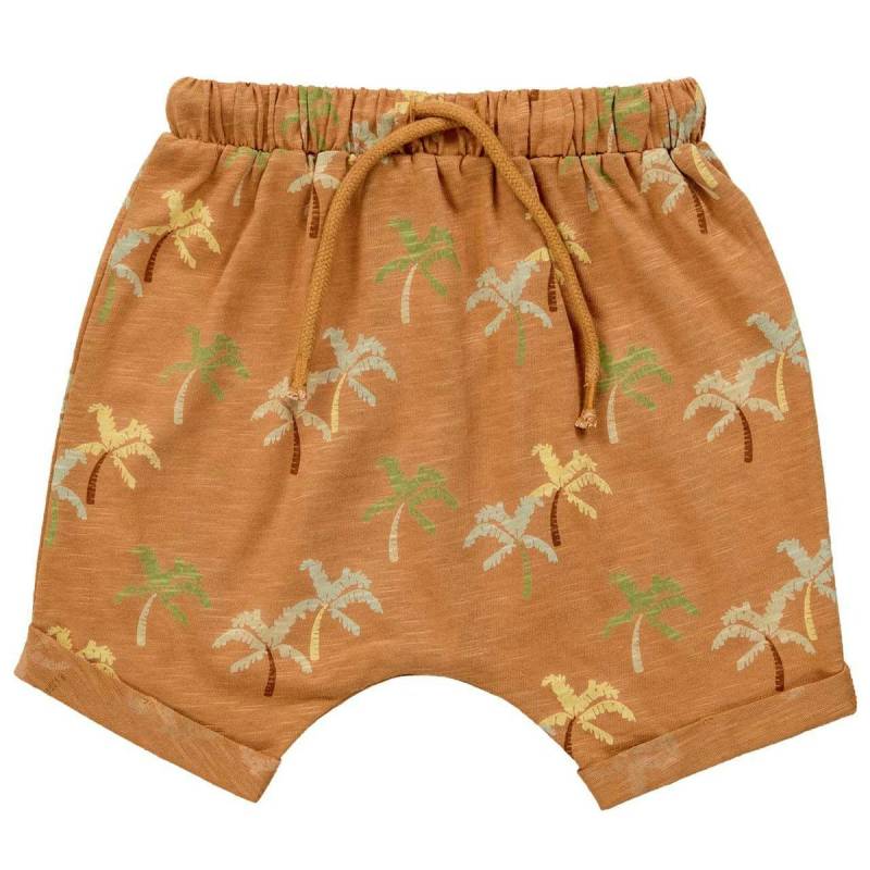 Lässig bequeme Haremhose Palmen braun 86/92