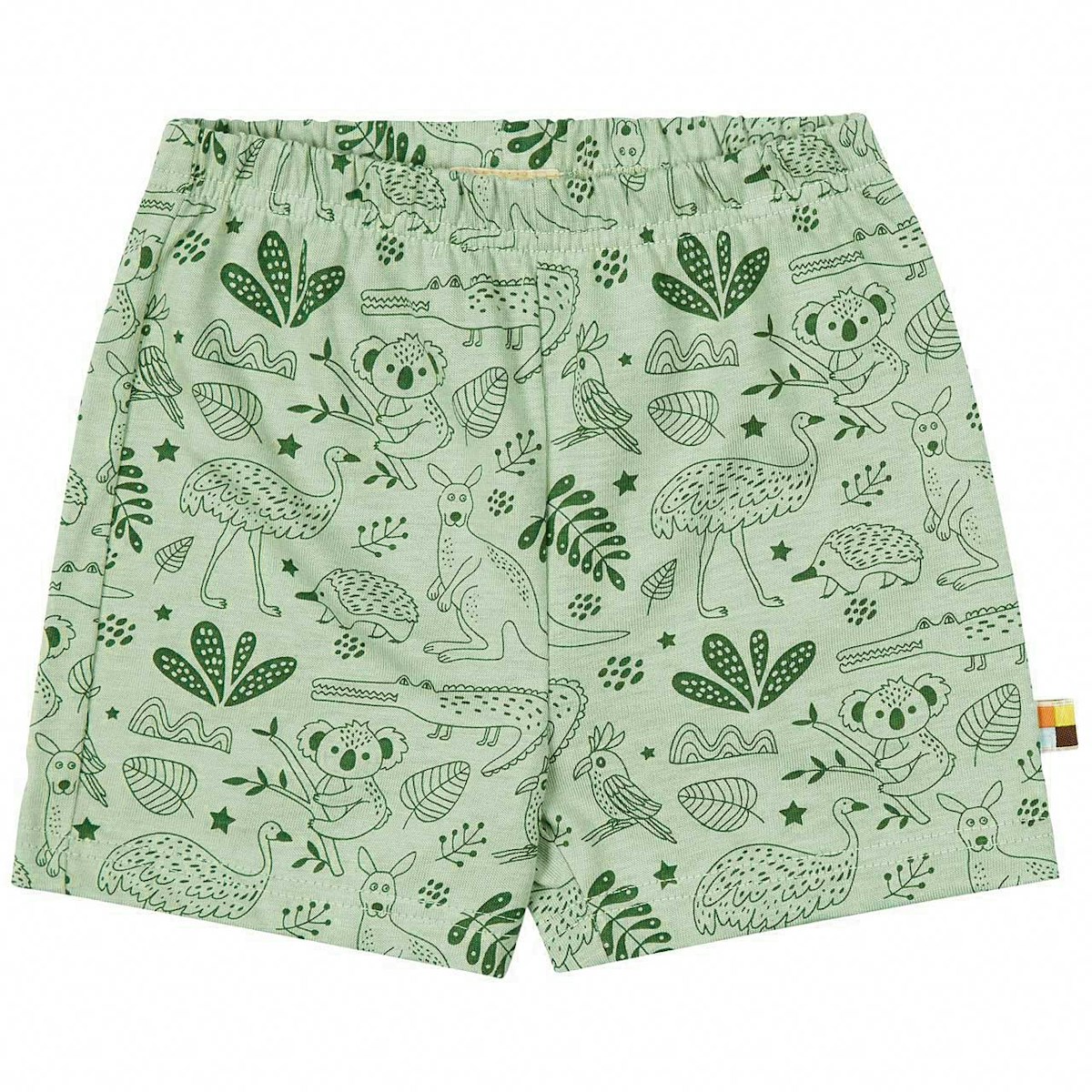 Lässige Shorts Dschungeltiere pastellgrün 62/68