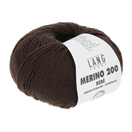 Lang Garns Merino 200 Bebe Garn 368 Dunkelbraun von Lang Yarns