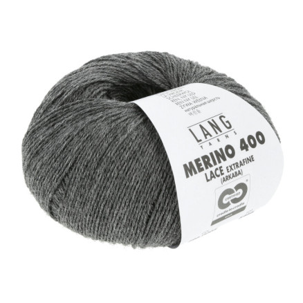 Lang Yarns Merino 400 Lace Garn 05 Dunkel Grau Melange von Lang Yarns