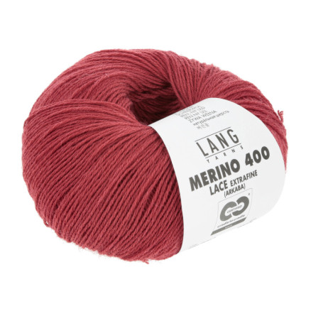 Lang Yarns Merino 400 Lace-Garn 61 Rot Melange von Lang Yarns