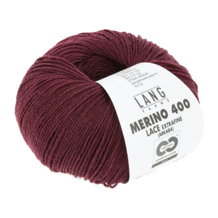 Lang Yarns Merino 400 Lace-Garn 64 Bordeaux Melange von Lang Yarns