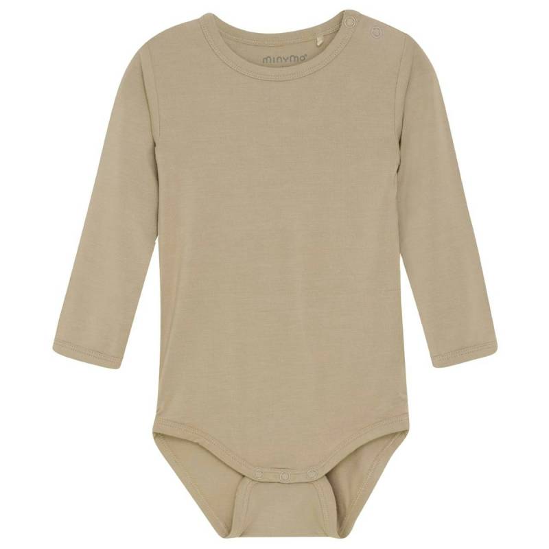Langarm Body aus super weicher Bambus-Viskose uni taupe 50