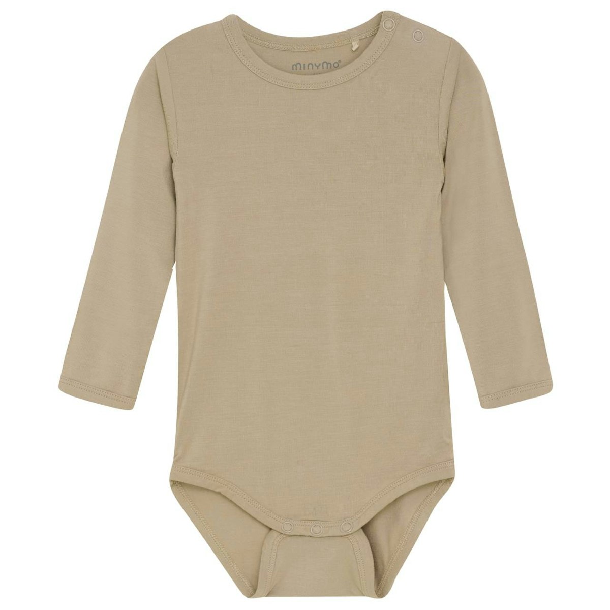 Langarm Body aus super weicher Bambus-Viskose uni taupe 86