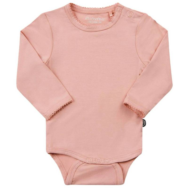 Langarm Body in super weicher Bambus-Viskose uni rosa 86