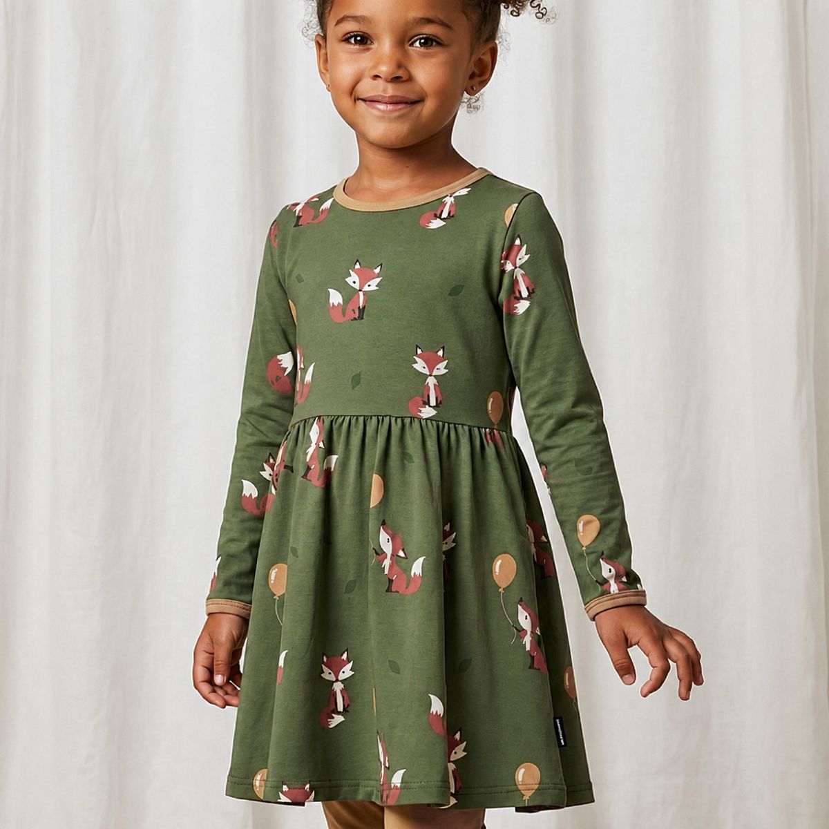Langarm Flatterkleid Fuchs grün 110/116