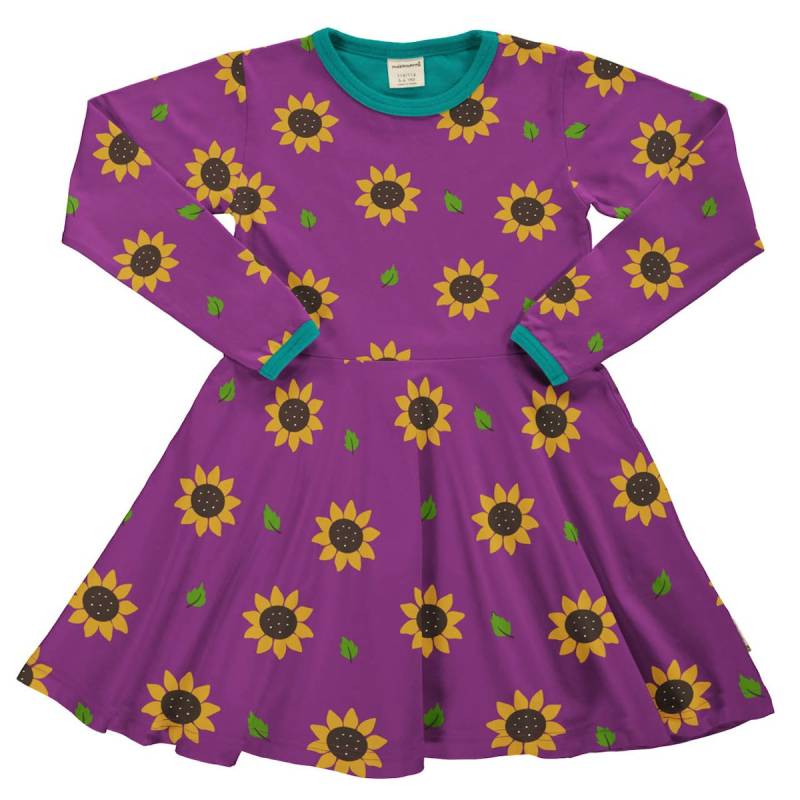 Langarm Flatterkleid Sonnenblumen lila 98/104 Langarm Flatterkleid Sonnenblumen lila 98/104