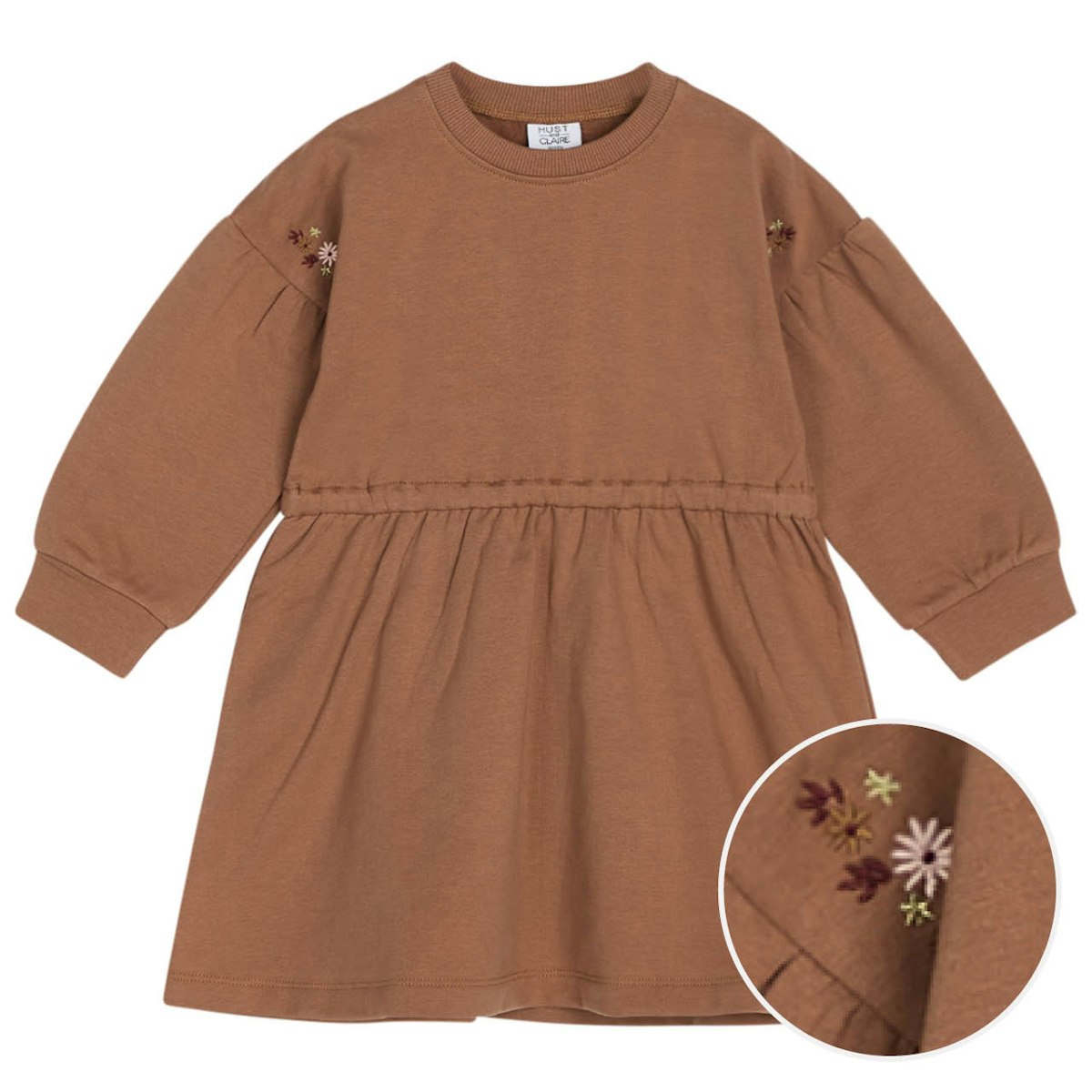 Langarm Kleid innen angeraut Blumen-Stickerei 128
