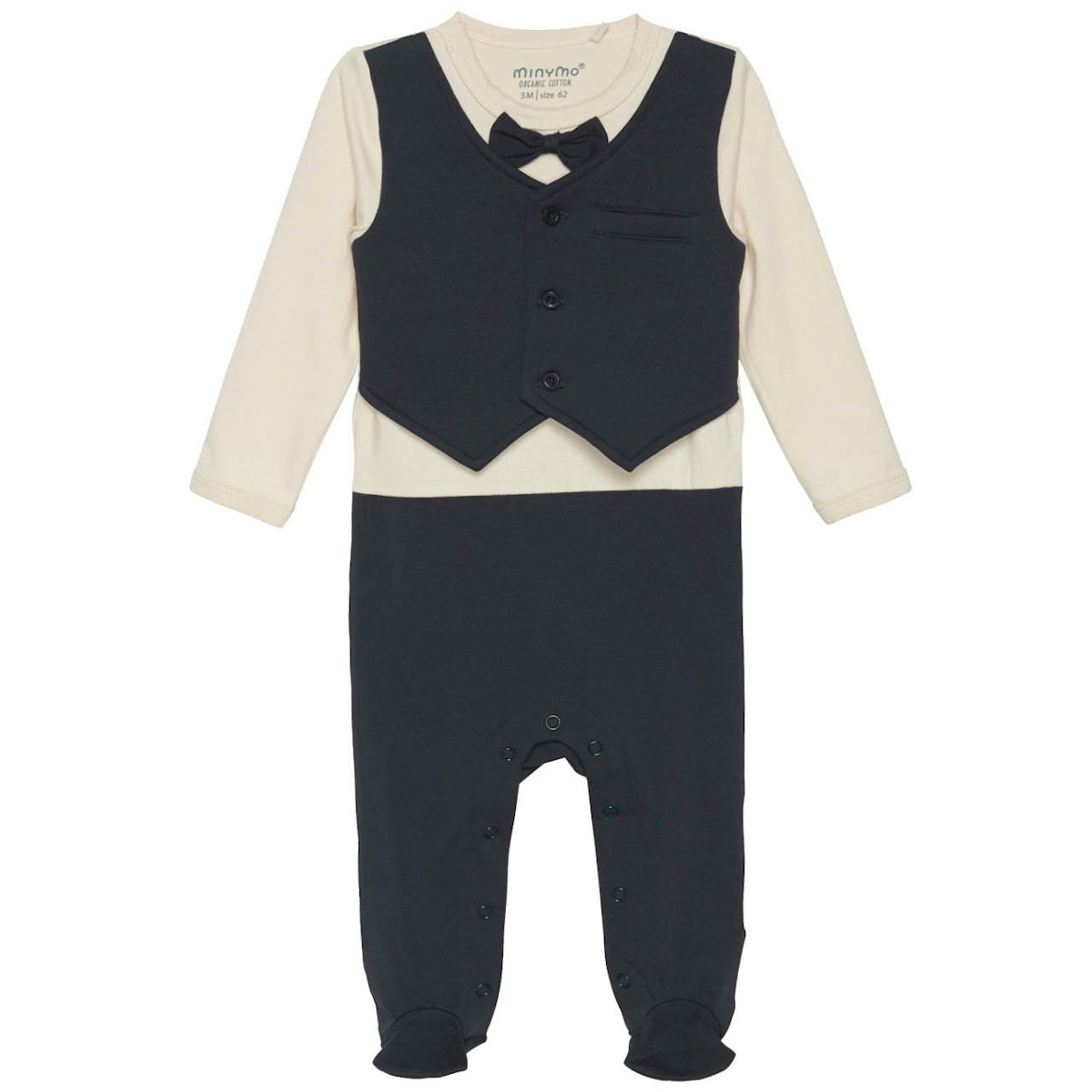 Langarm Strampler Anzugstyle navy 86