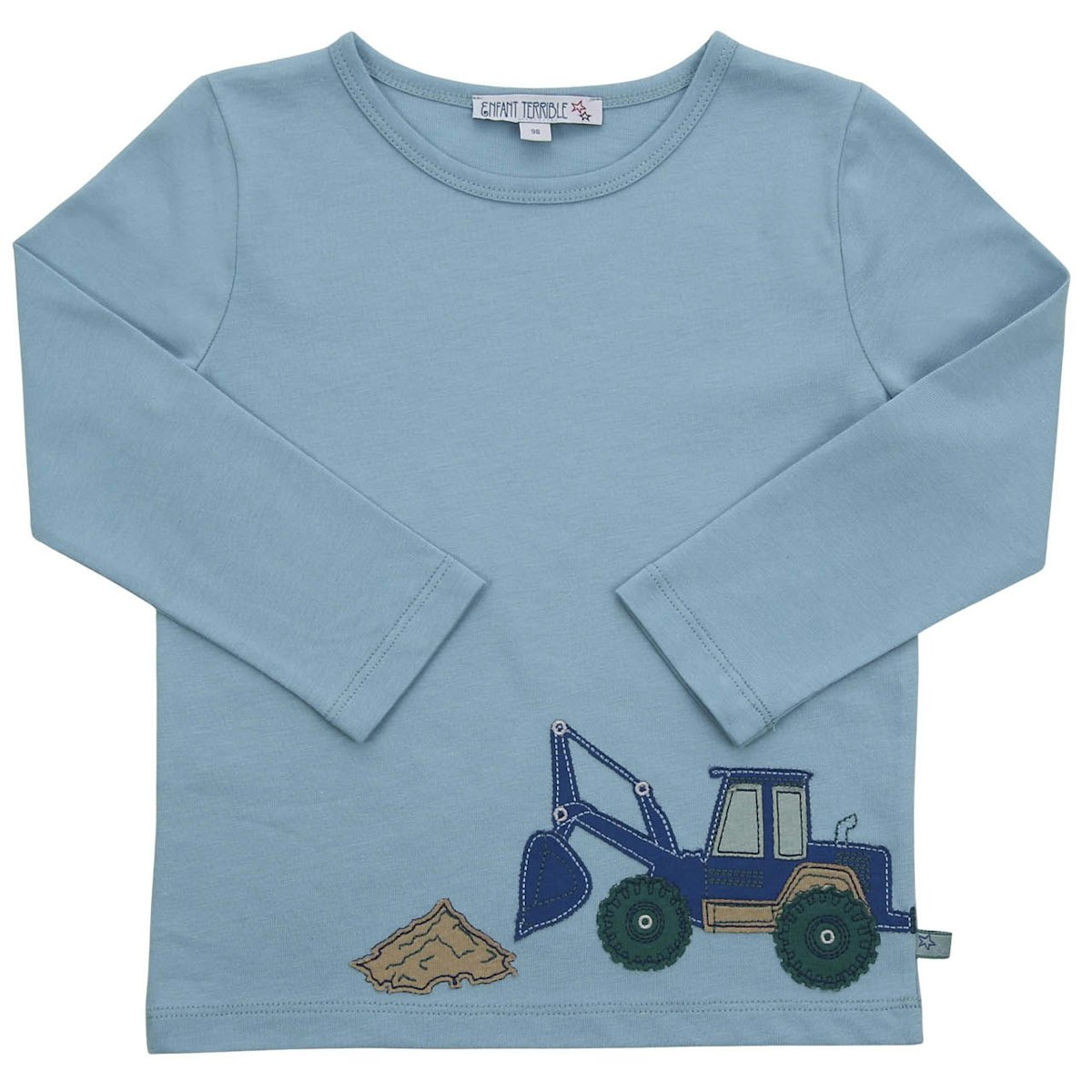 Langarmshirt Bagger-Stickerei hellblau 116