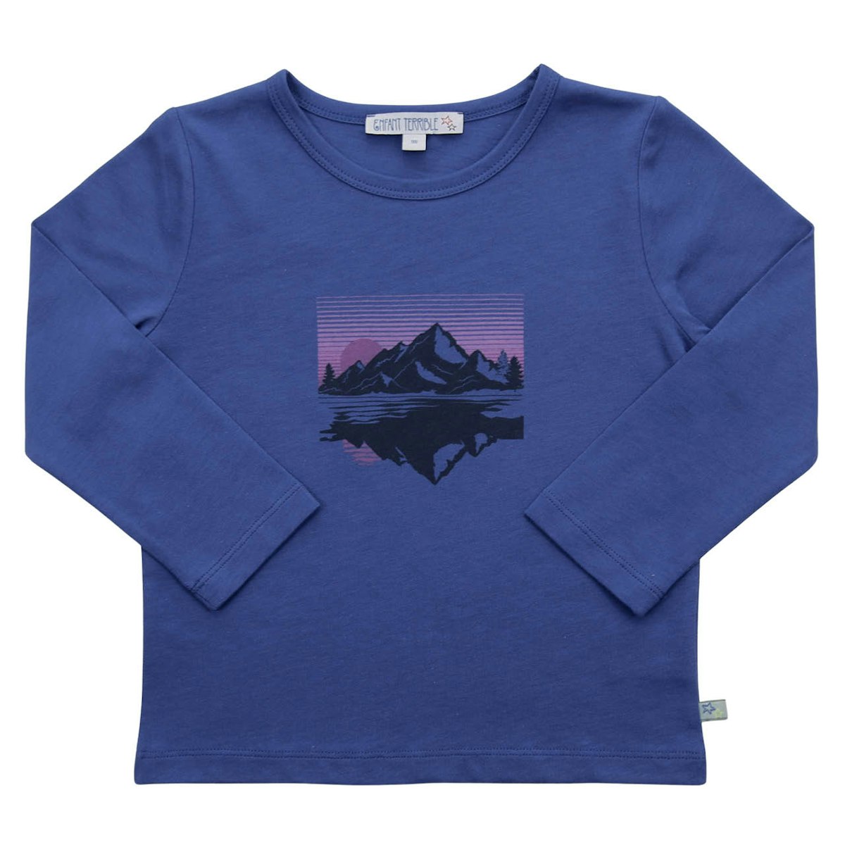 Langarmshirt Berg-Druck kobaltblau 158/164