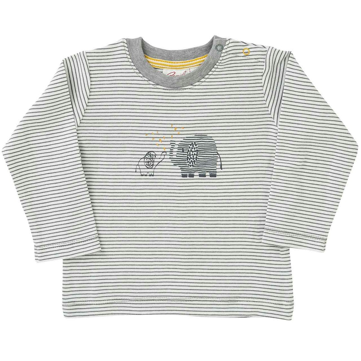 Langarmshirt Elefanten Familie geringelt 74/80