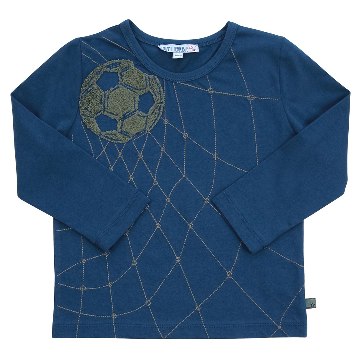 Langarmshirt Fussball blau 134/140