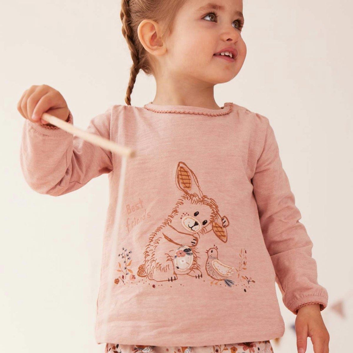 Langarmshirt Häschen rosa 62/68