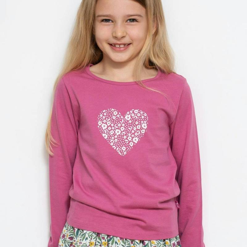 Langarmshirt Herz-Motiv rosa 68/74