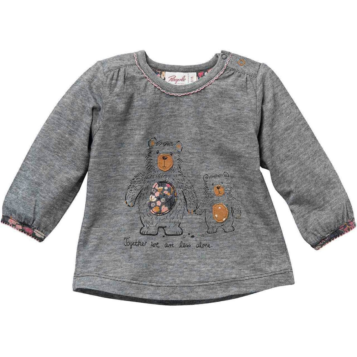 Langarmshirt Mama Bär anthrazit melange 74/80