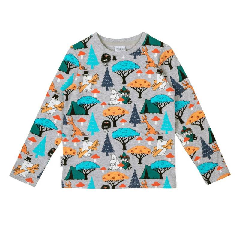 Langarmshirt Mumin-Motive grau meliert 104
