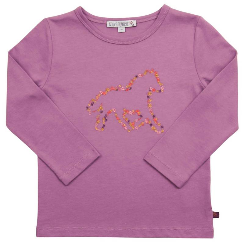Langarmshirt Pferde-Stickerei violett 104