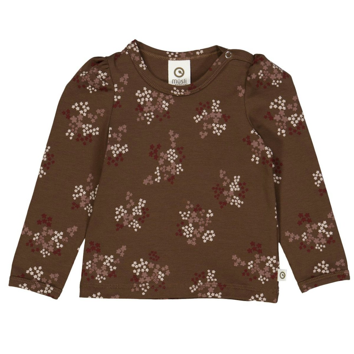 Langarmshirt Puffärmel Blümchen braun 68