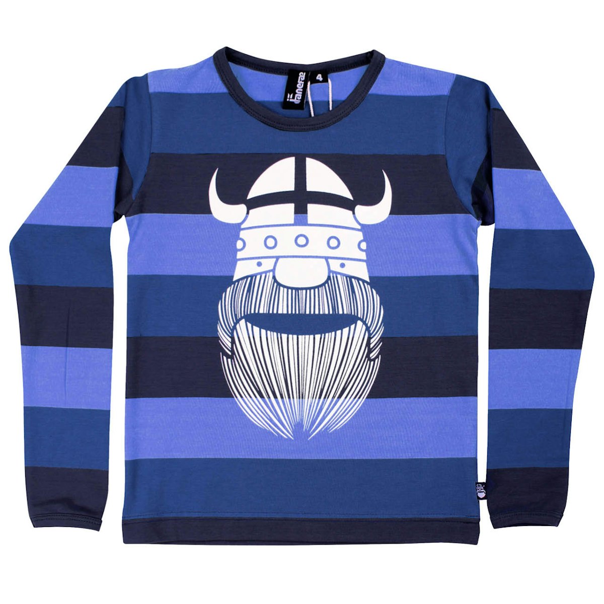 Langarmshirt Wikinger blau gestreift 110