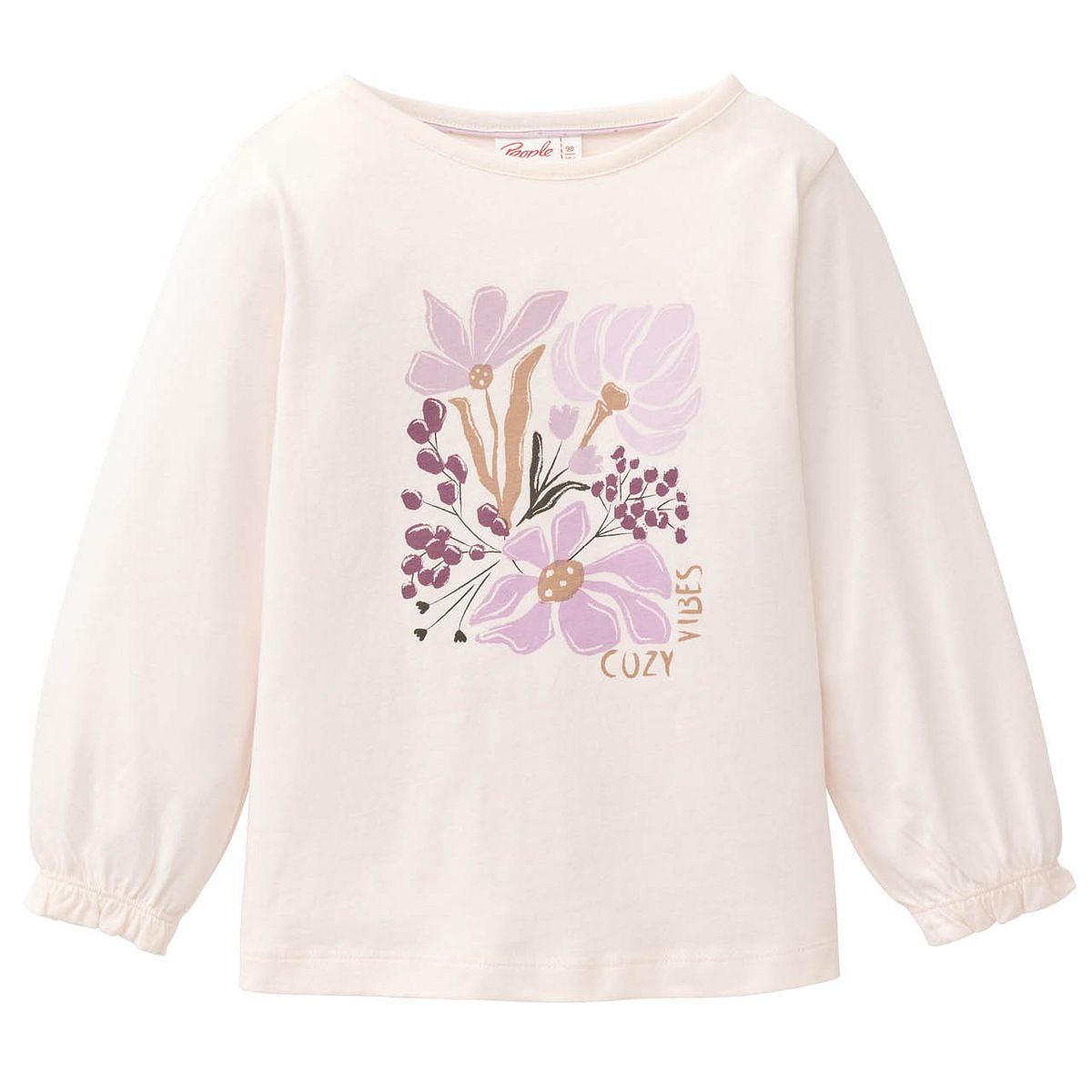 Langarmshirt Winterblumen puderrosa 134/140