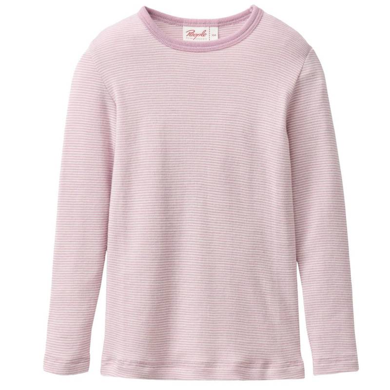 Langarmshirt Wolle Seide flieder gestreift 128 Langarmshirt Wolle Seide flieder gestreift 128