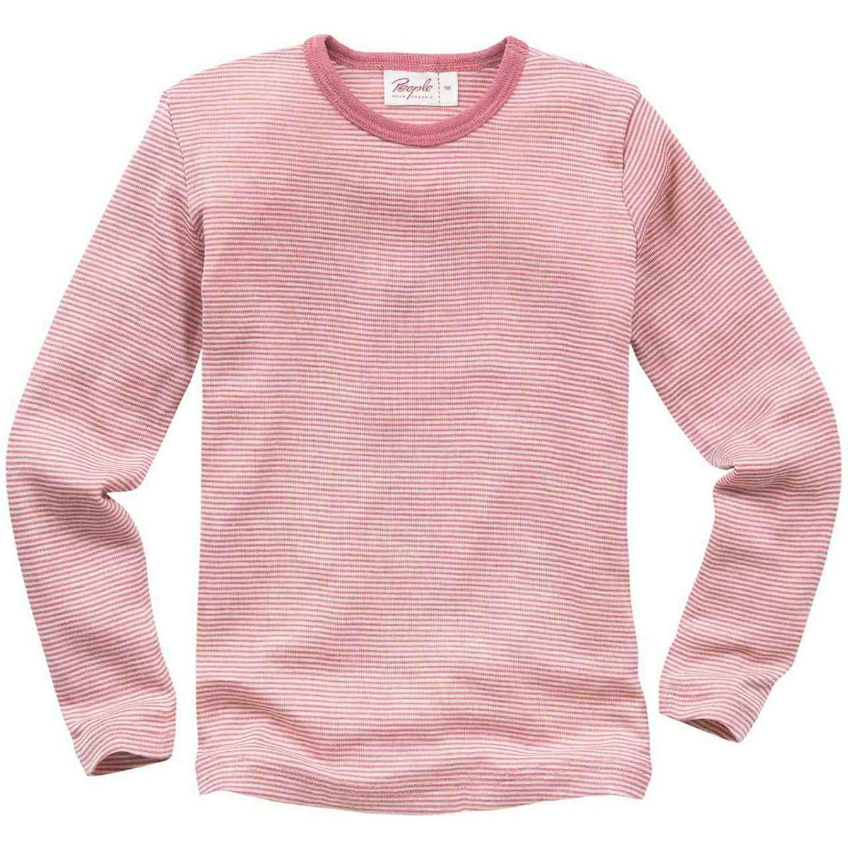 Langarmshirt Wolle Seide rosa gestreift 128