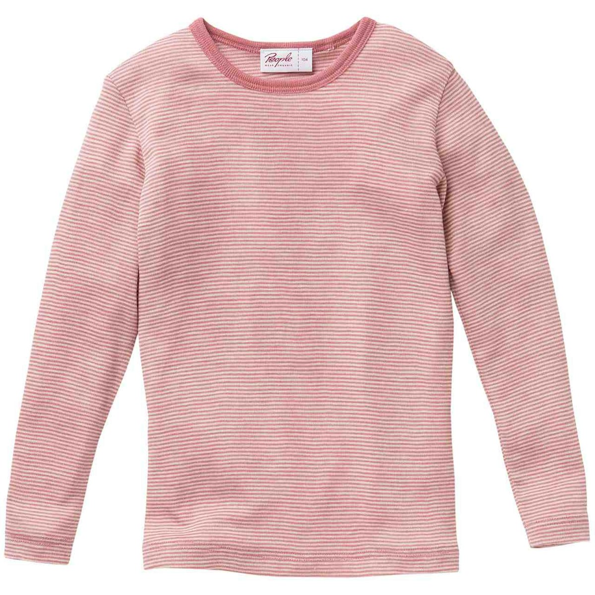 Langarmshirt Wolle Seide rosa gestreift 92
