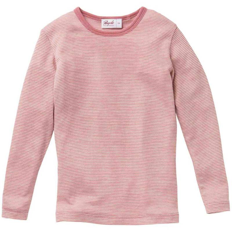 Langarmshirt Wolle Seide rosa gestreift 92