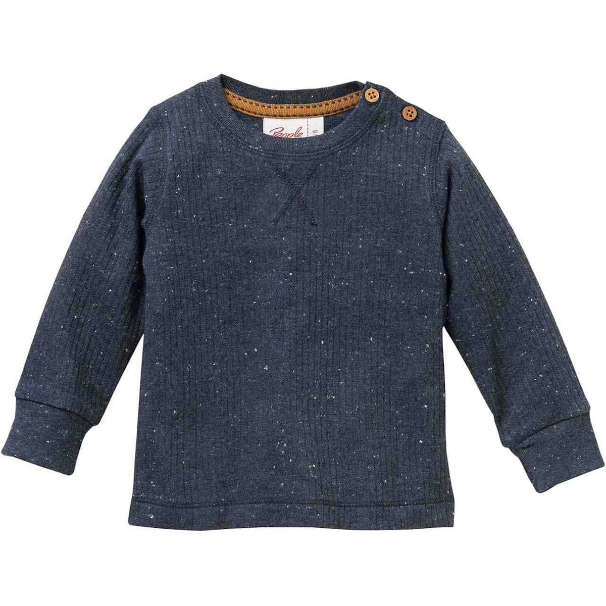 Langarmshirt in Rippoptik dunkelblau melange 98/104