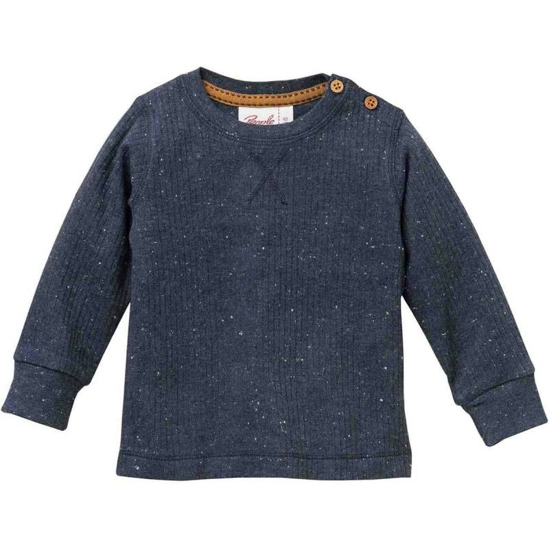 Langarmshirt in Rippoptik dunkelblau melange 98/104