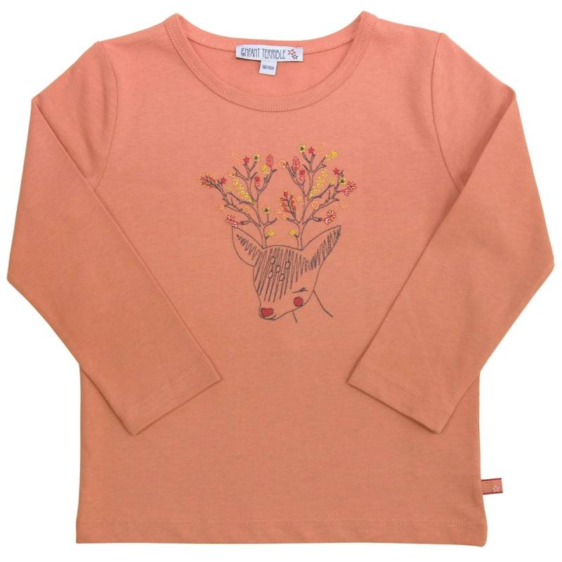 Langarmshirt mit Hirsch Stickerei rosa 86/92 Langarmshirt mit Hirsch Stickerei rosa 86/92